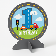 On the Road 1st Birthday Table Centerpiece