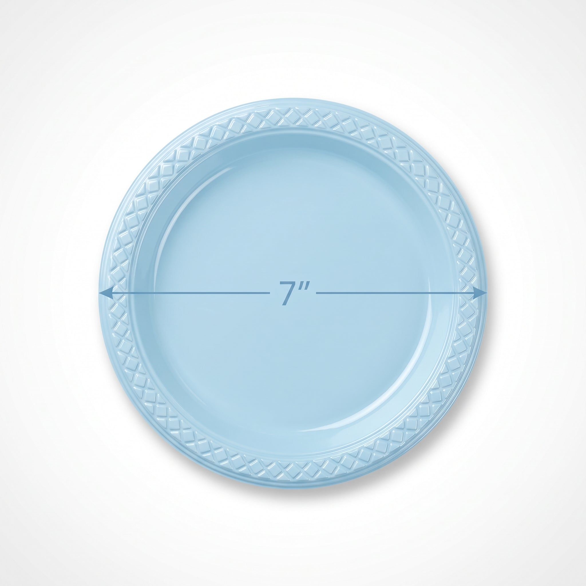 Pastel Blue Plastic Dessert Plates - 7 In. | 20 Count