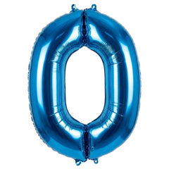 Blue Number "0" SuperShape Foil Balloon | 34"