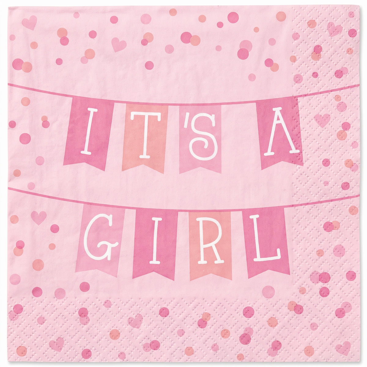 It's a Girl Baby Shower Beverage Napkins - 5 In. X 5 In.