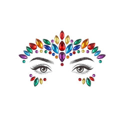 Rainbow Face Jewels - Self-Adhesive Costume Accessories