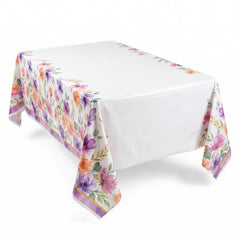 Romantic Floral Plastic Table Cover - 54"x84" for Weddings & Showers