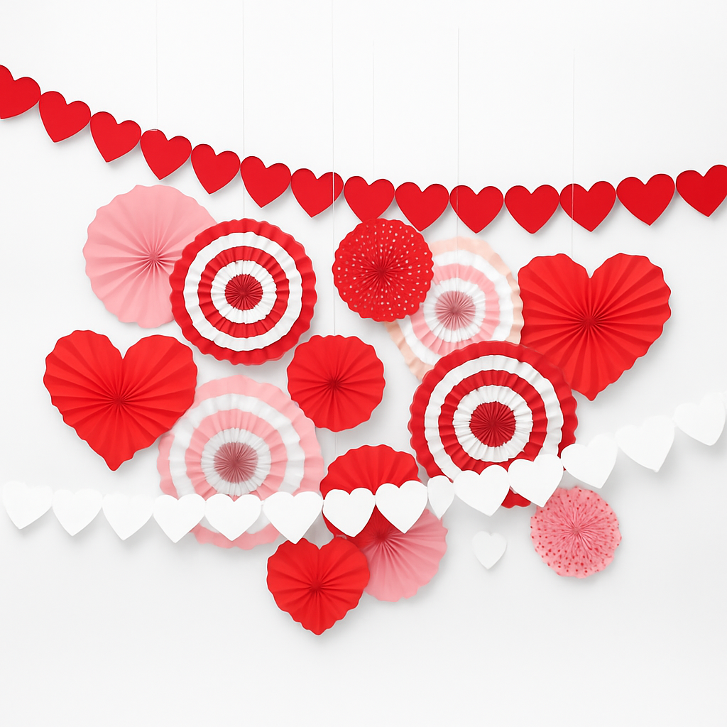 Valentine's Day Paper Fan Decoration Kit