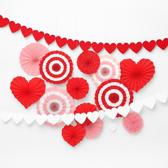 Valentine's Day Paper Fan Decoration Kit