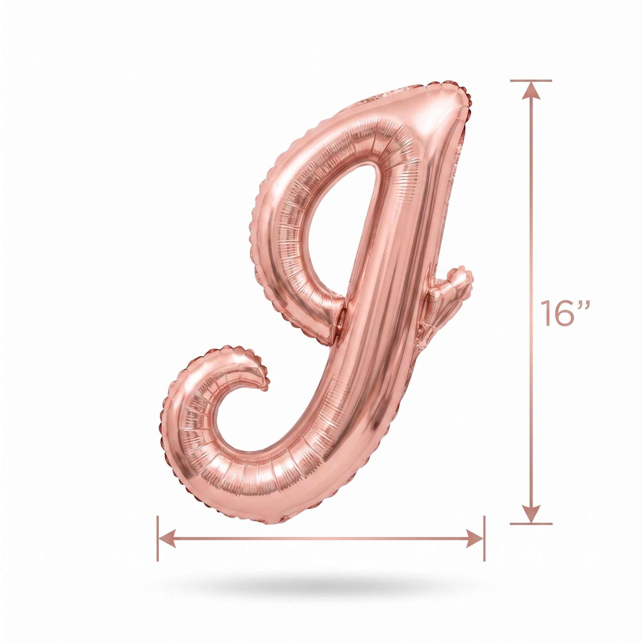 Rose Gold Cursive Letter "I" Foil Balloon - 8-Inch Air-Filled