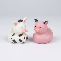 Barnyard Friends Rubber Duck Favors - Cow & Pig Designs, 8 Pack