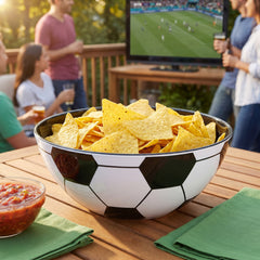 Soccer Ball Design Melamine Serving Bowl - 13" Reusable Sports Party Serveware