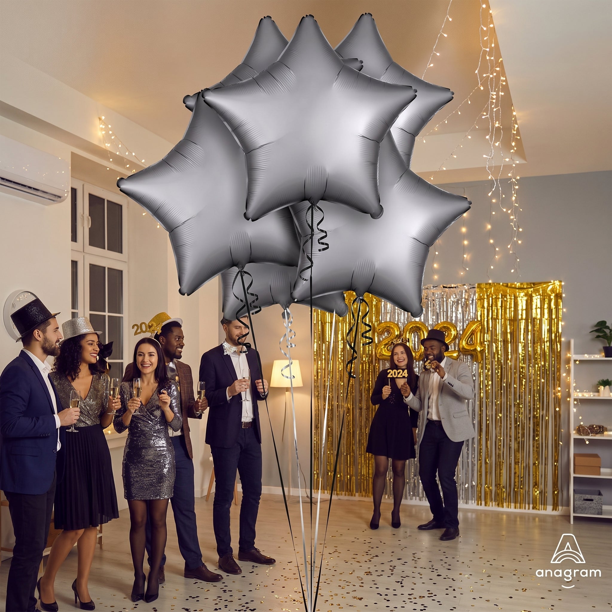 Platinum Silver Star Foil Balloon - 18 Inch