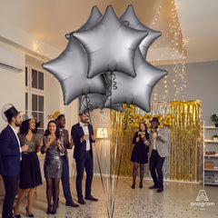 Platinum Silver Star Foil Balloon - 18 Inch