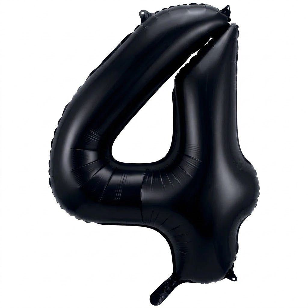 Black Number "4" SuperShape Foil Balloon | 34"