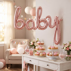 Rose Gold Script Letter Balloon - 'Y' 8-Inch Foil, Air-Filled