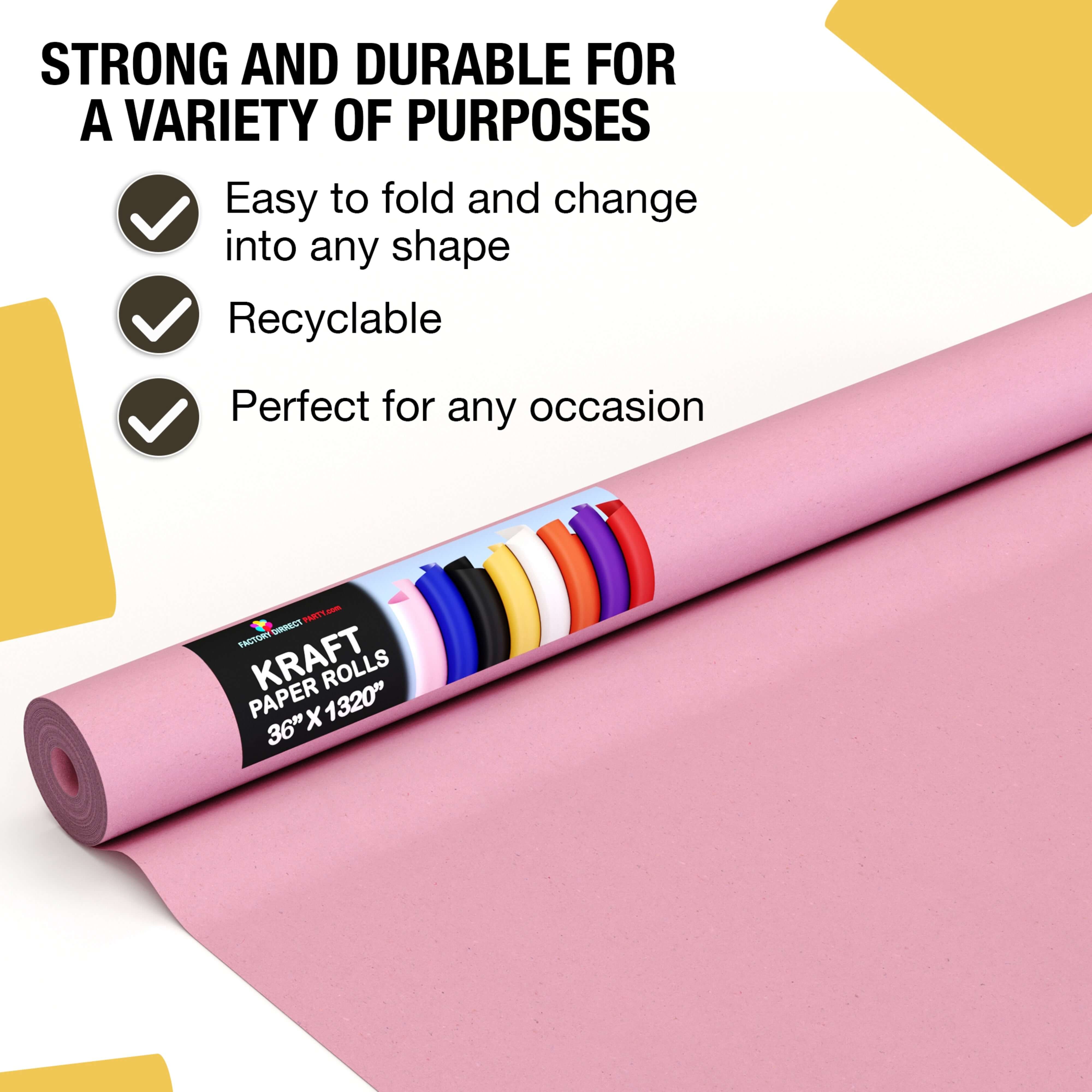 36 x 110' Kraft Paper Roll | Pink