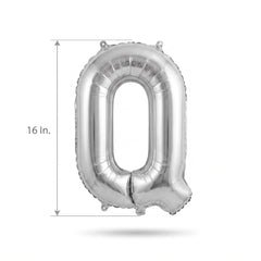 Silver Foil Letter Balloon "Q" - Air Filled