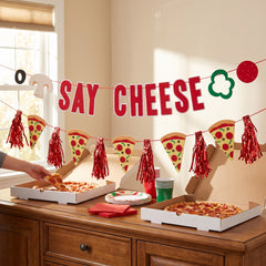 Pizzeria Felt Pennant Banner Set, 2-Pack