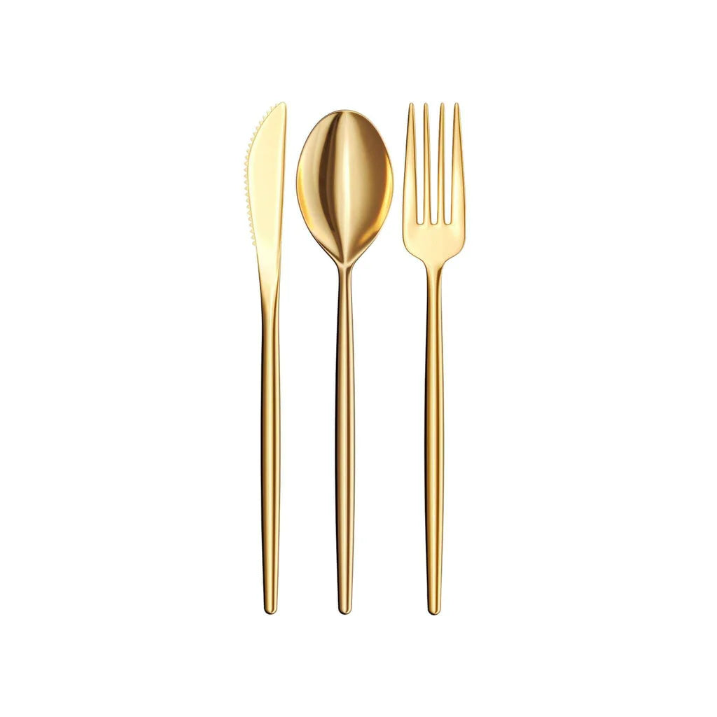 Factory Direct Part Heavy-Duty 120 Ct. Gold Plastic Cutlery Set | Factory Direct Party