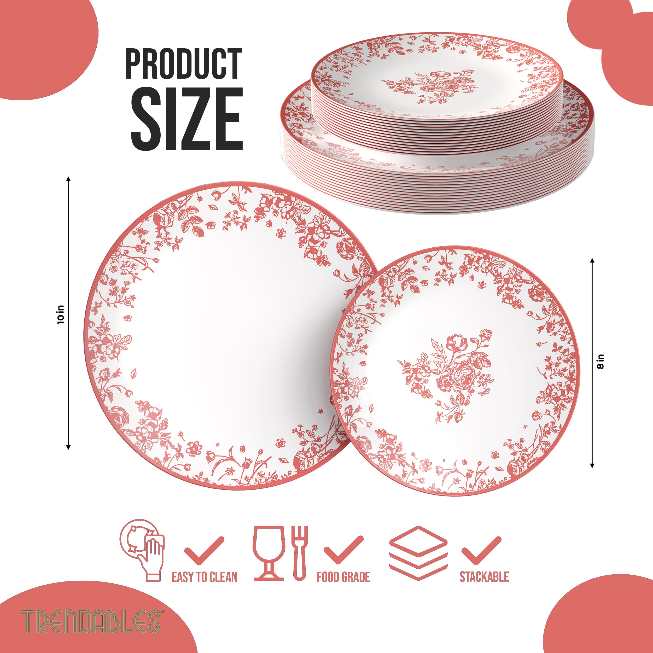 8 In. Toile Plastic Plates | 120 Count