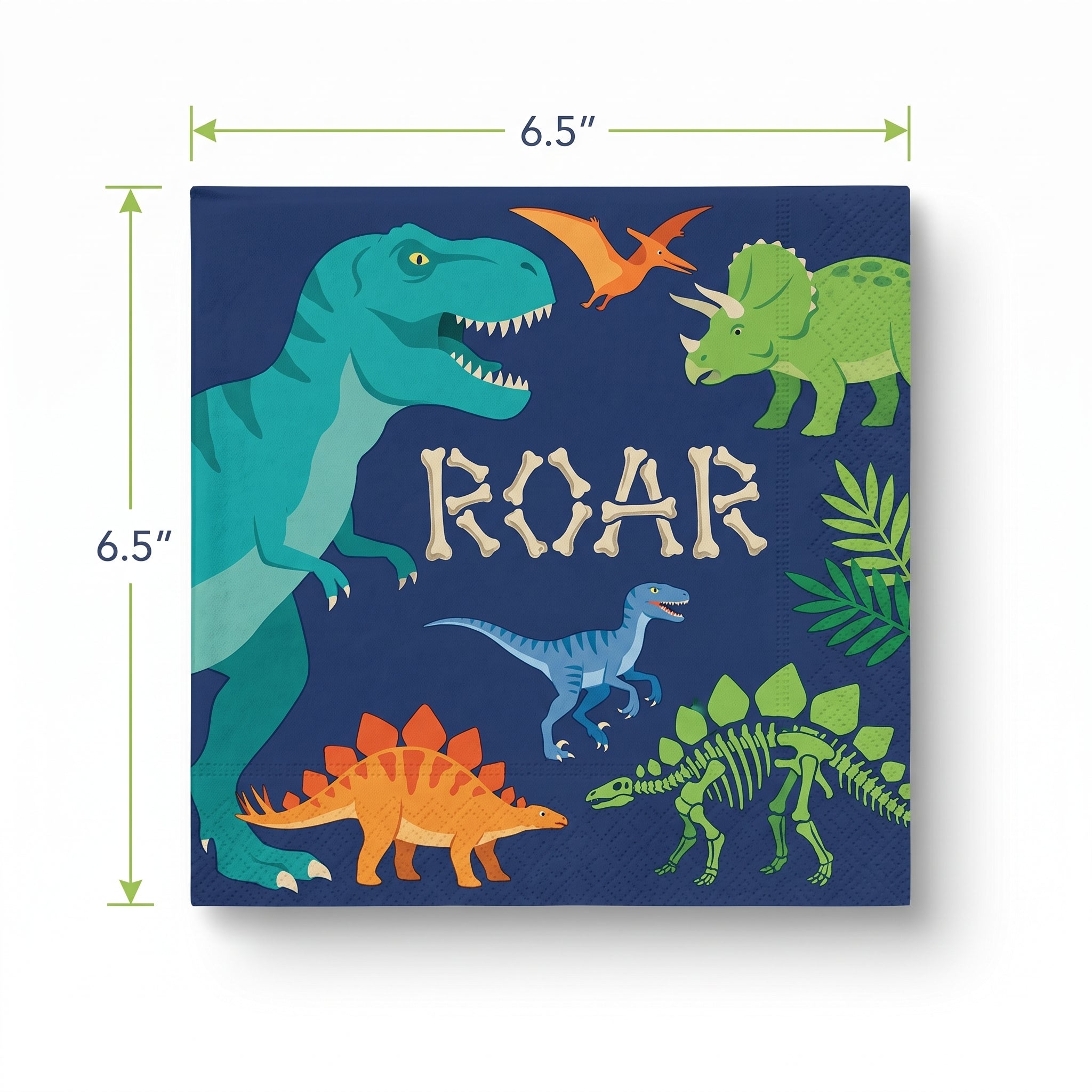 Dino-Mite Birthday Luncheon Napkins - 6.5 In. x 6.5 In.
