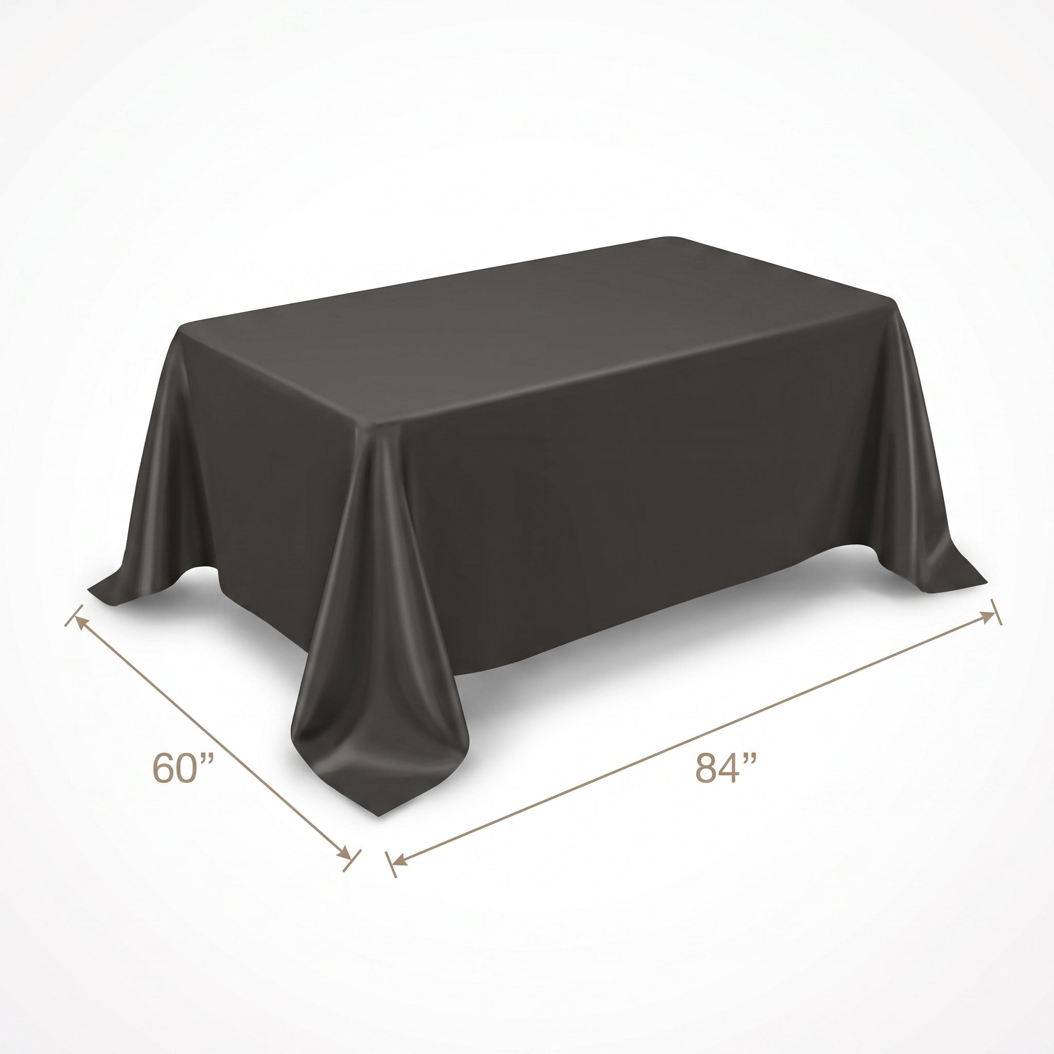 Elegant Silver Fabric Table Cover 60x84 inches