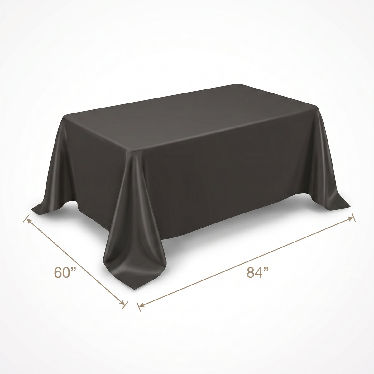 Elegant Silver Fabric Table Cover - 60" x 84"