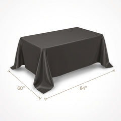 Elegant Silver Fabric Table Cover 60x84 inches