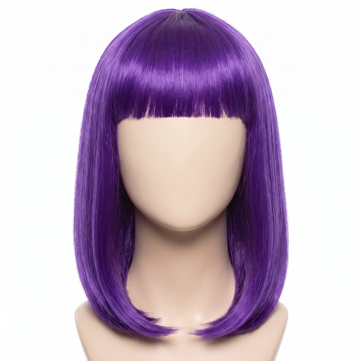 Vibrant Purple Long Bob Wig - Perfect for Team Spirit & Costume Fun