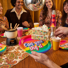 Good Vibes '70s Paper Dessert Plates - 8 Pack