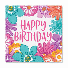 Pretty Petals Birthday Lunch Napkins - 6.5 In. x 6.5 In.