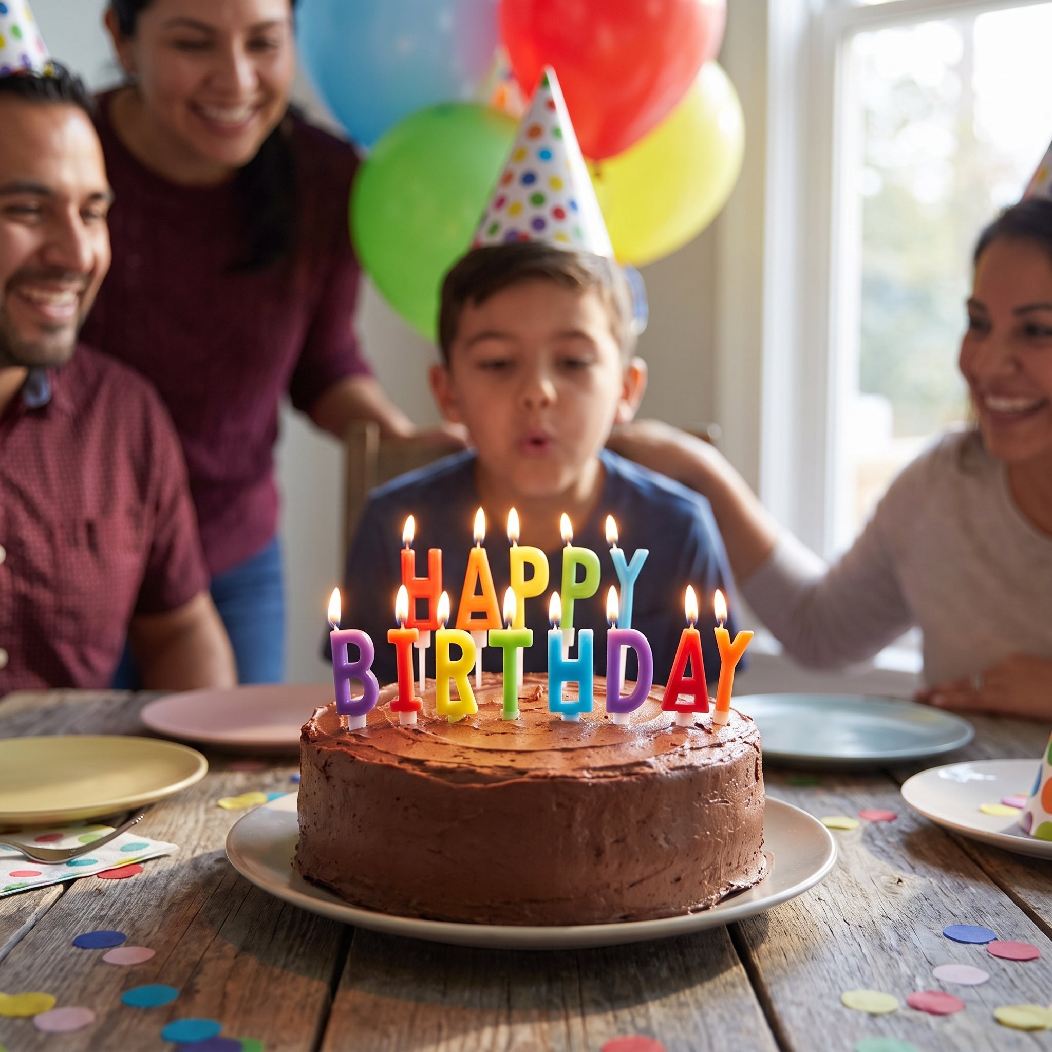 Colorful Happy Birthday Letter Candles