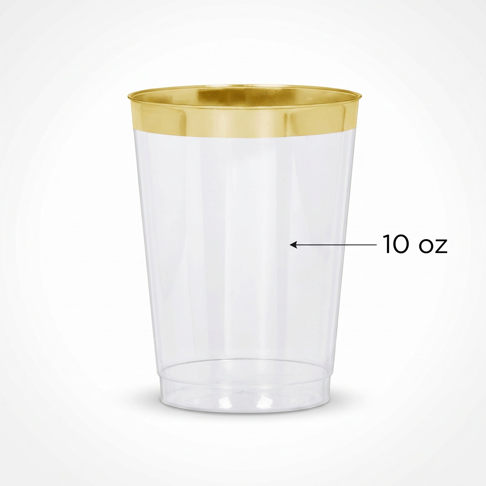 Elegant Gold Trim Plastic Tumblers - 10 oz, 20 Pack