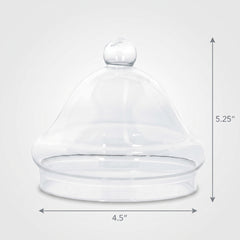 Clear Bell-Shaped Plastic Apothecary Lid, 5-Inch