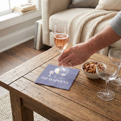 "Sip Happens" Cocktail Beverage Napkins - 5 In. X 5 In.