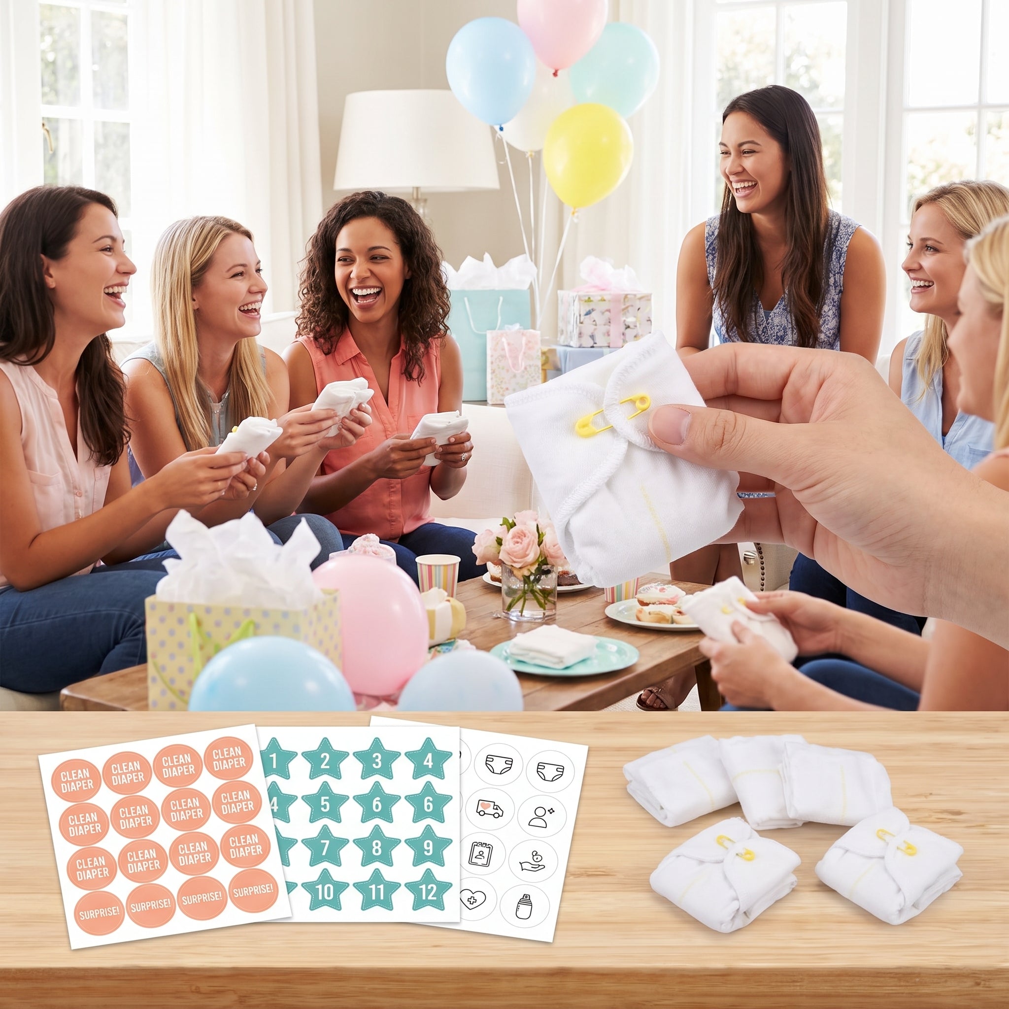 Baby Shower Diaper Game Kit