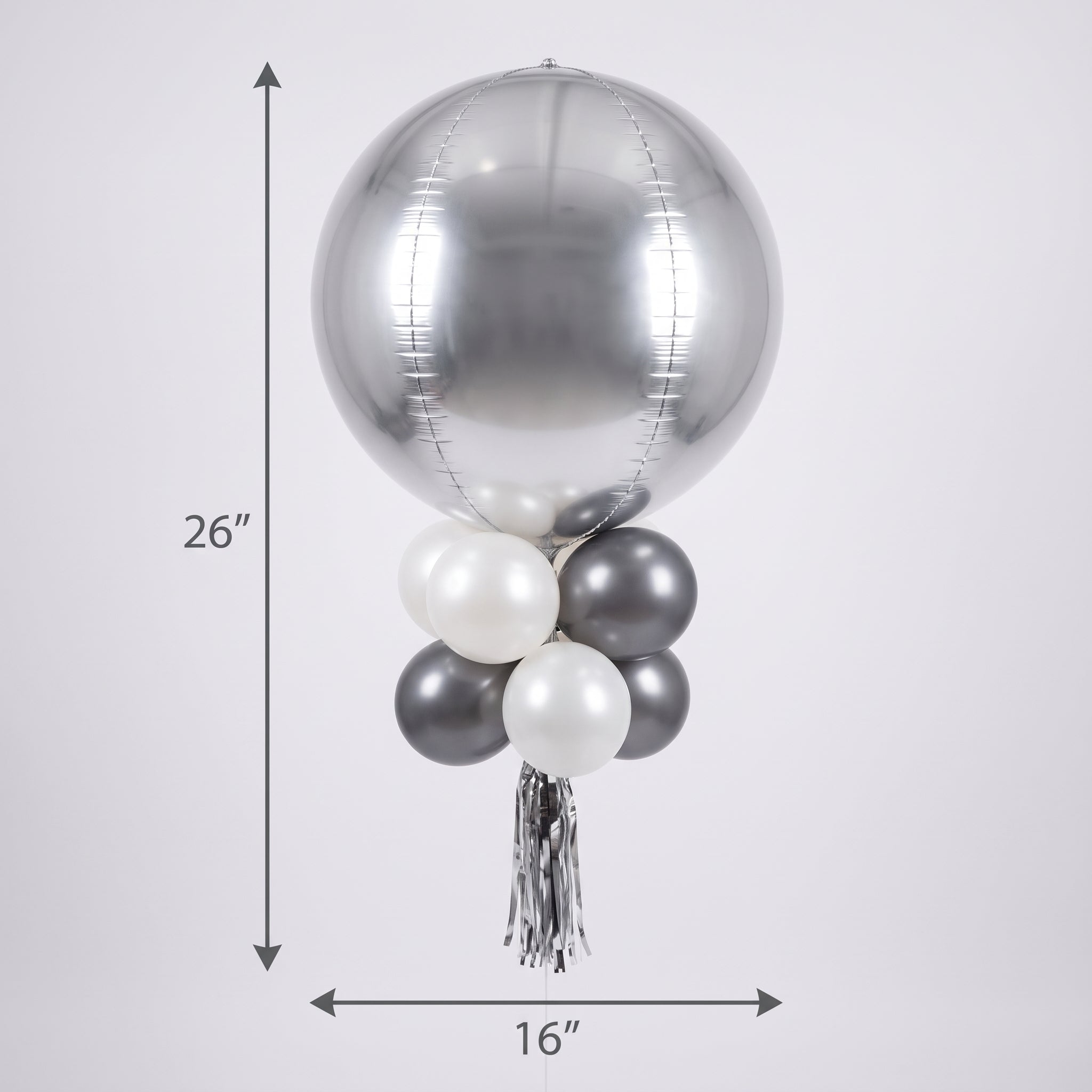 Elegant Silver Balloon Chandelier Kit - Foil and Latex Design