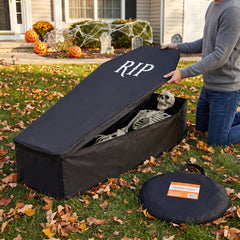 "RIP" Pop-Up Coffin Decoration - 5-Ft Indoor/Outdoor Halloween Prop
