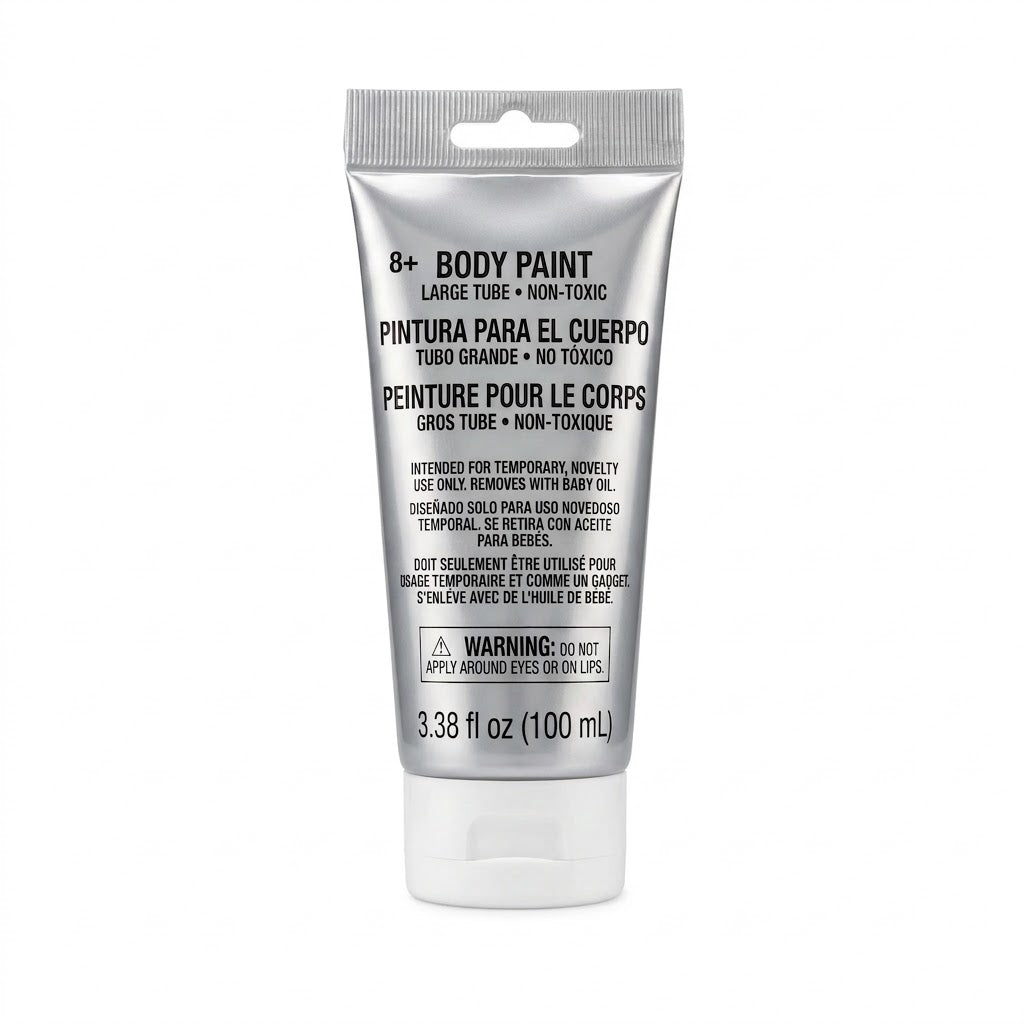 Silver Non-Toxic Body Paint - 100ml Tube