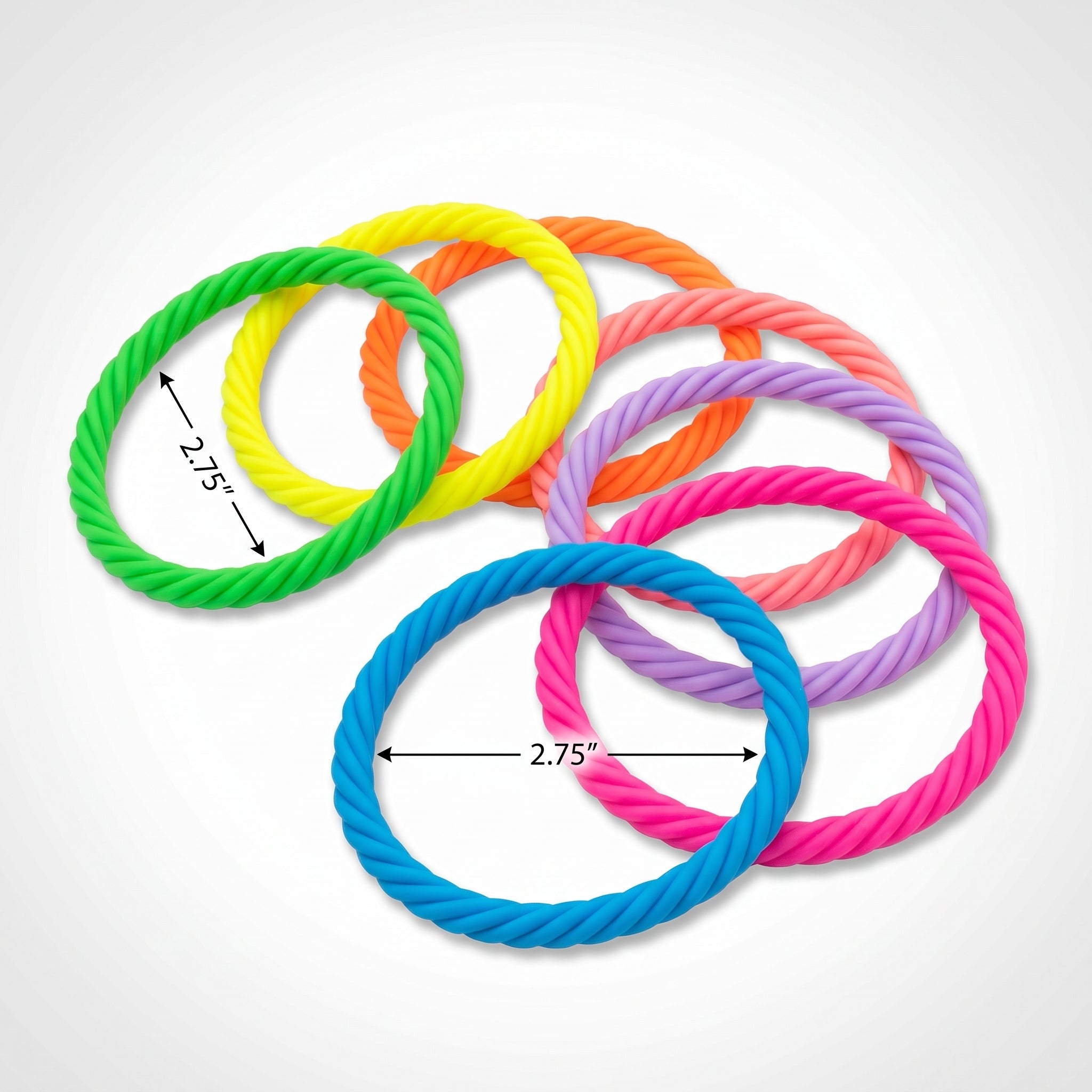 Neon Twist Bangle Bracelets, Multi-Colored, 18-Pack