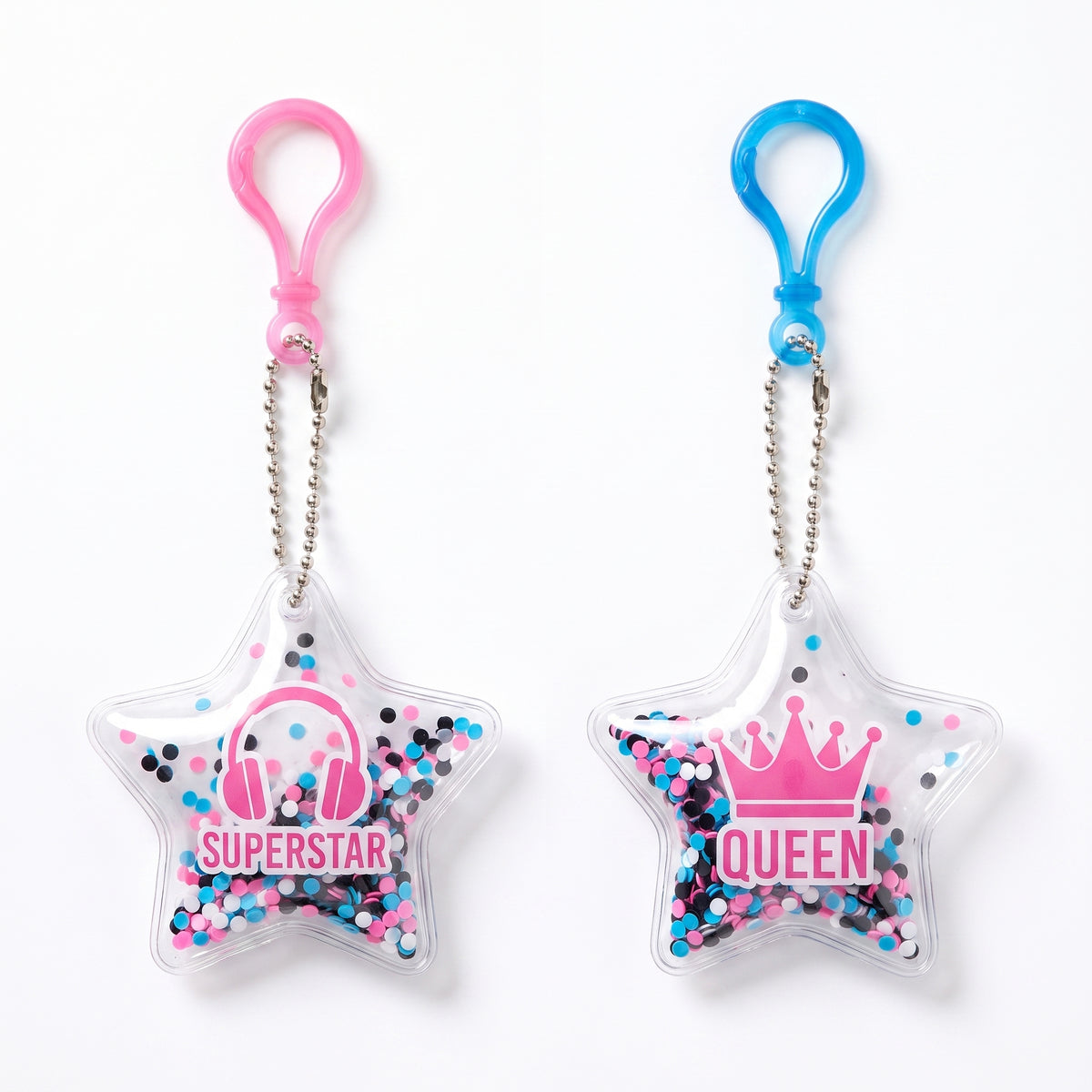 Internet Famous Puffy Vinyl Keychains - "Superstar" & "Queen" 2-Pack