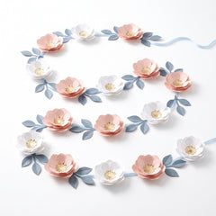 Rose Gold Floral Garland Decoration - 9 ft