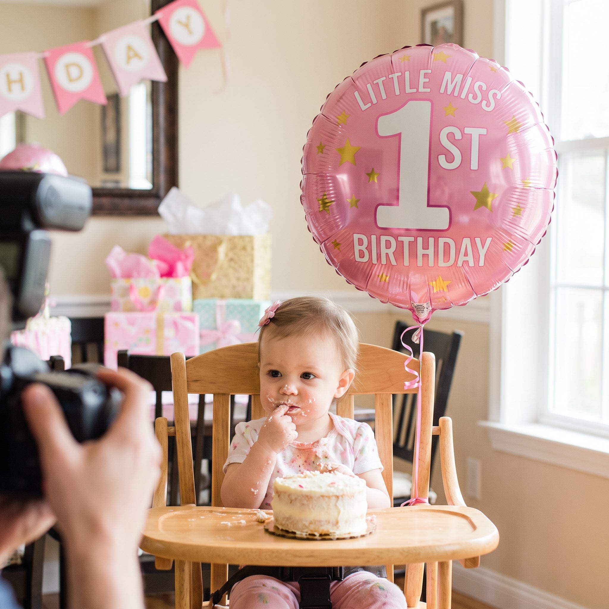 Little Miss 1st Birthday Pink Foil Balloon