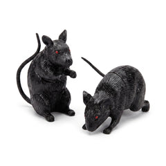 Creepy Crawly Black Rubber Rat Decor - 3 1/4-Inch Halloween Prop