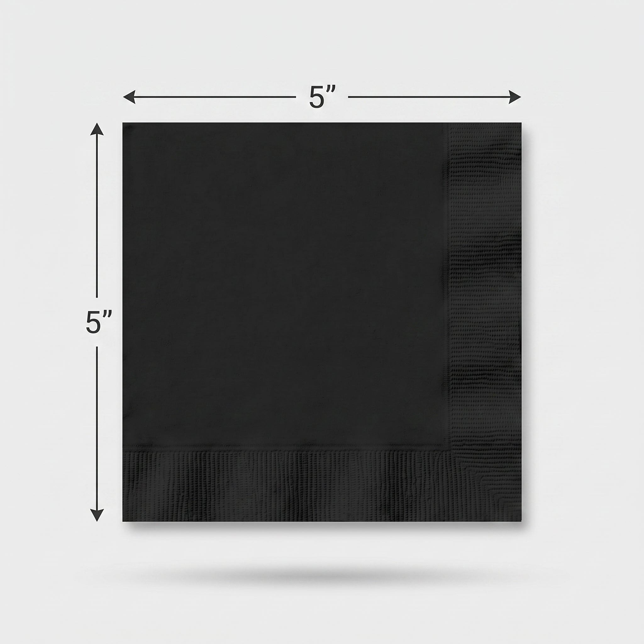 Elegant Black Beverage Napkins - 40 Pack - 5 In. X 5 In.