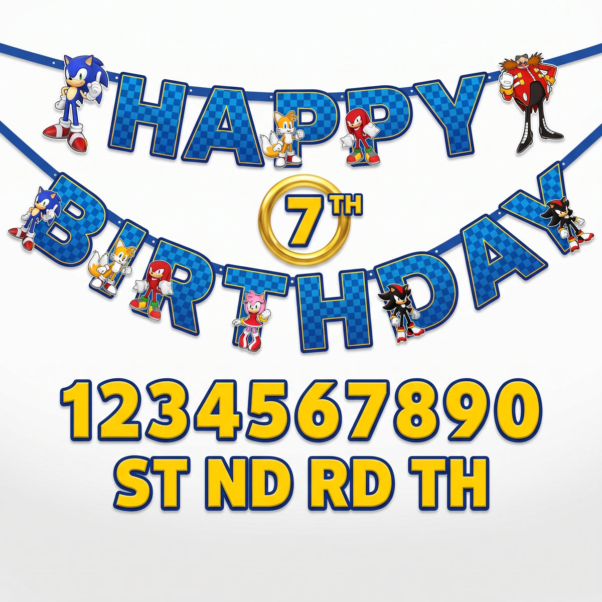 Sonic the Hedgehog Birthday Banner - Customizable Age