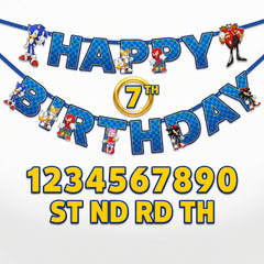 Sonic the Hedgehog Birthday Banner - Customizable Age