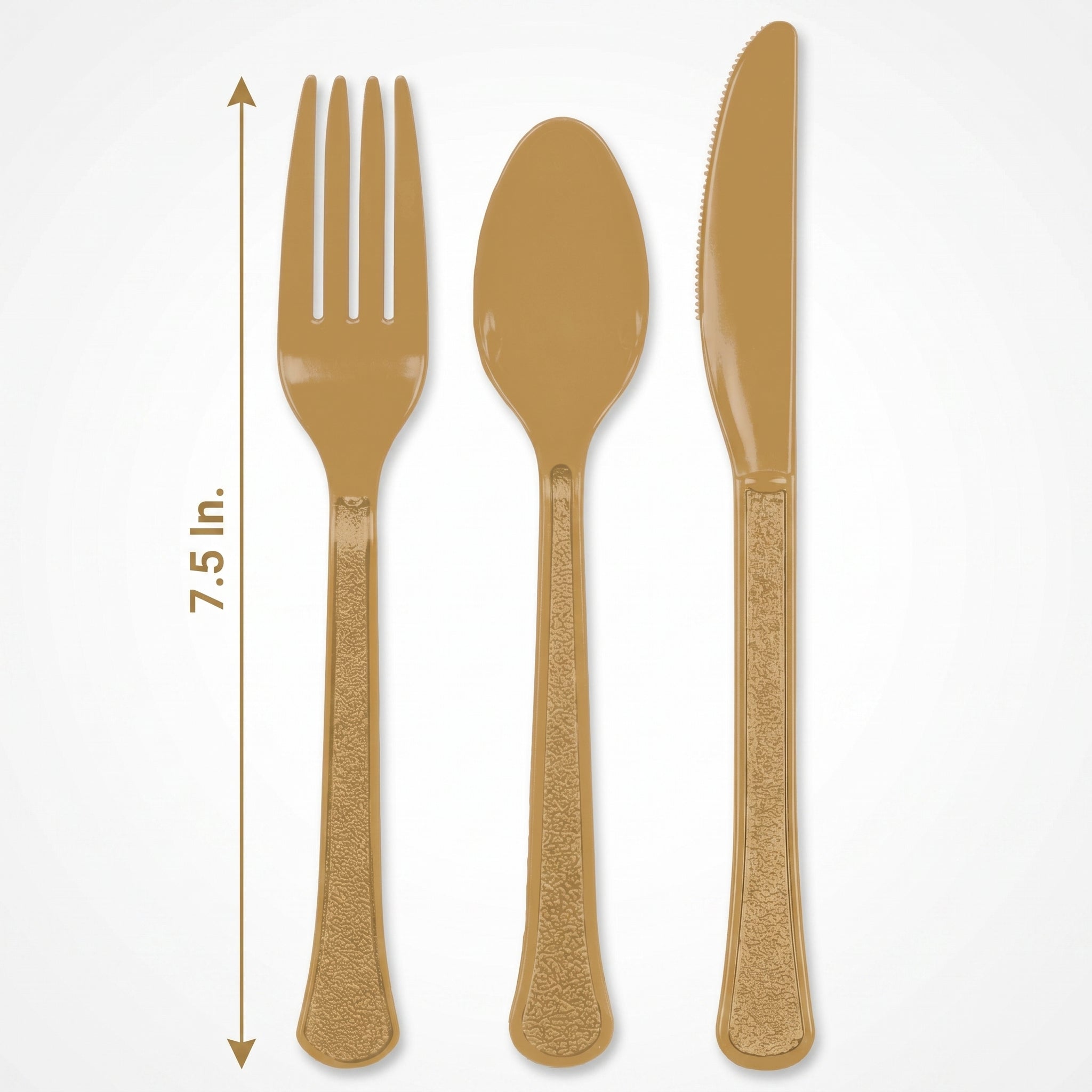 Gold Heavyweight Plastic Cutlery Set - 24 Pieces