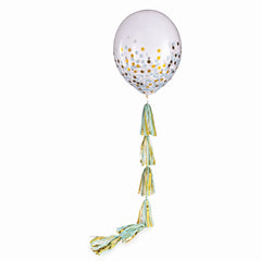 Blue and Gold Tassel Fringe Balloon Tail Accessory, 6 ft