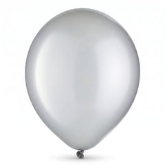 Elegant Pearl Silver Latex Balloons - 12" (10 Pack)