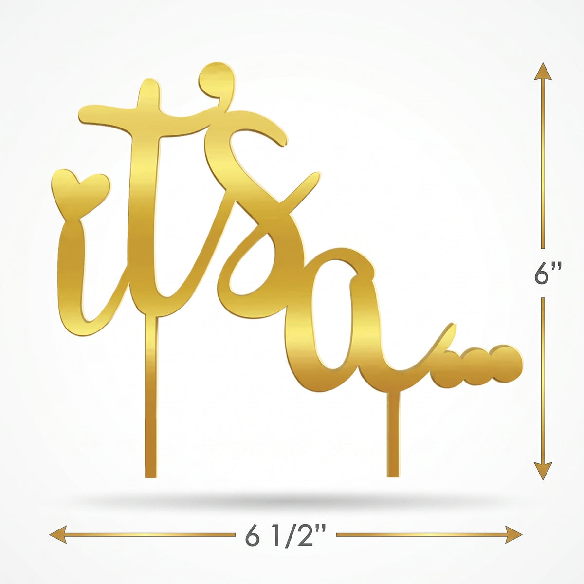 Gold "It's a..." Cake Topper for Gender Reveal/Baby Shower