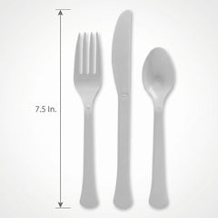 Elegant Silver Plastic Cutlery Assortment
