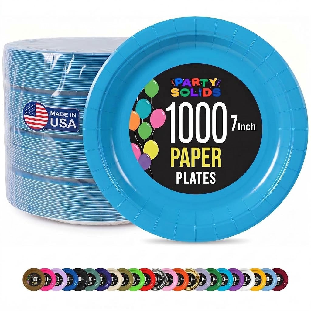 7 in. Turquoise Paper Plates | Case of 1000