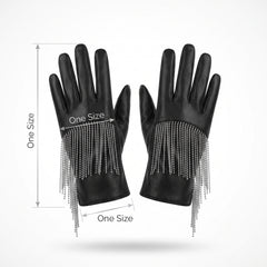 Cowgirl Glam Halloween Gloves with Ball Chain Fringe